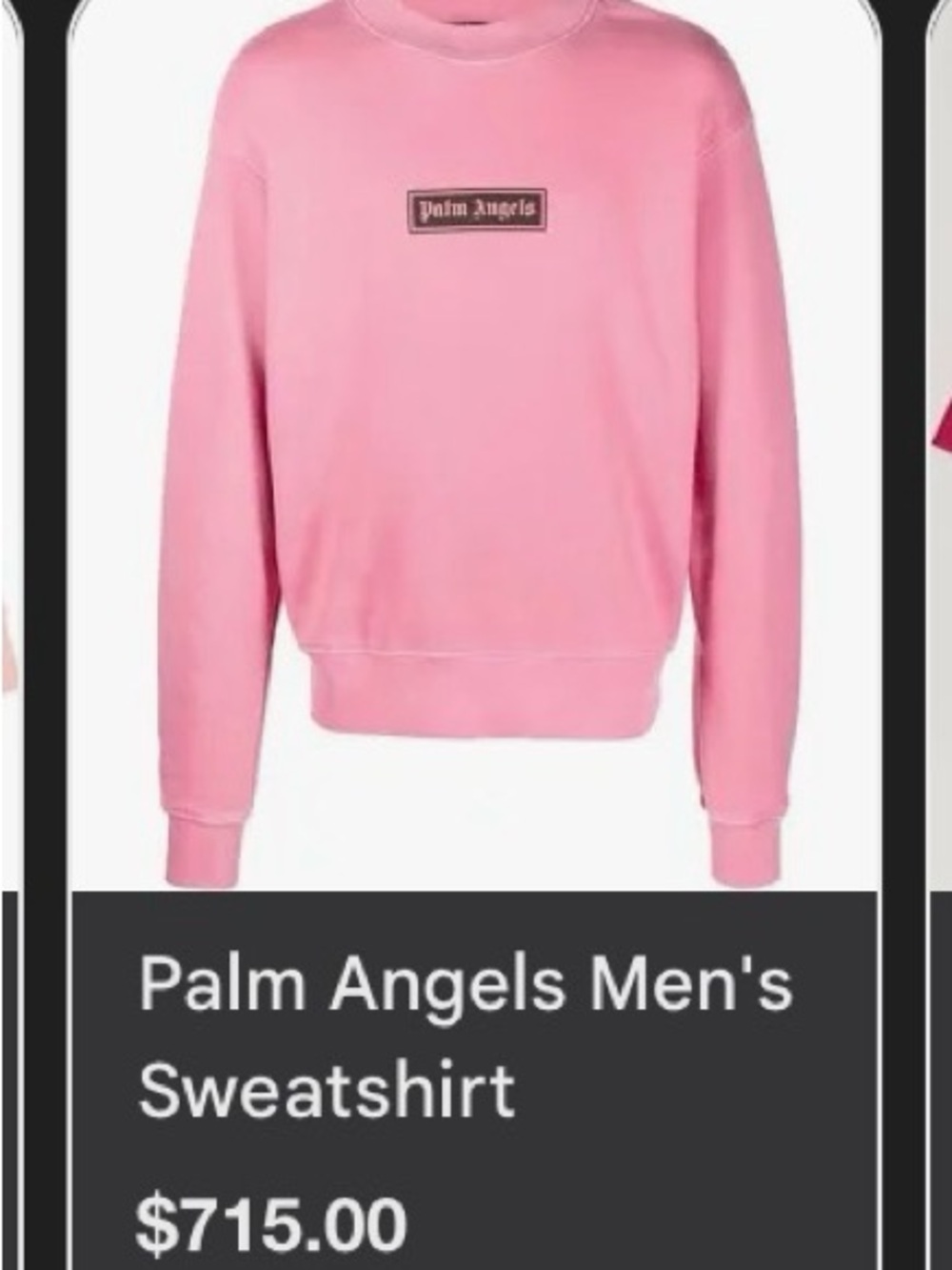 Palm Angels Pink Crewneck Sweatshirt